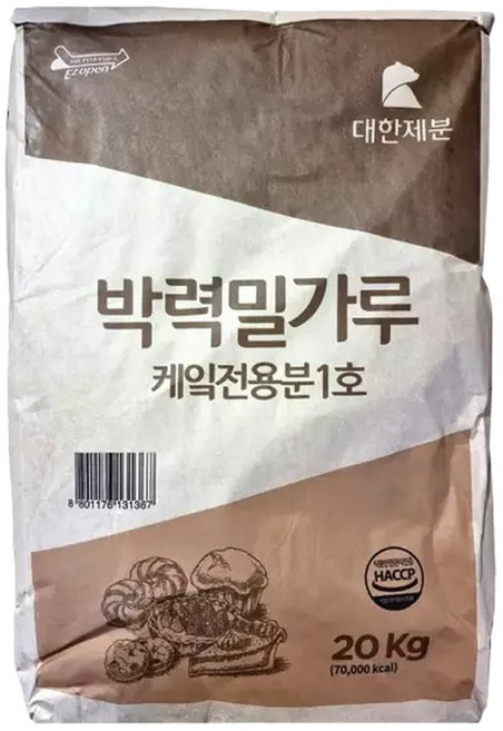 대한제분 1등급 박력밀가루 케잌전용분1호 20kg 박력분, 1개