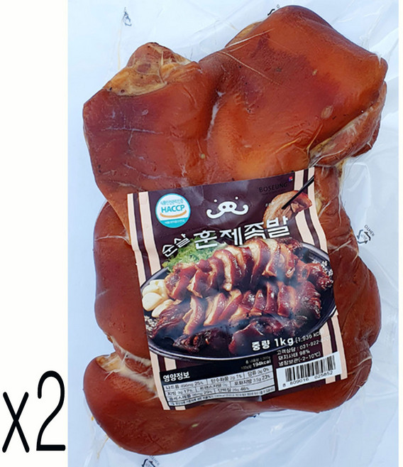 새마원 훈제 순살족발 무뼈 돼지 족발, 2개, 1kg
