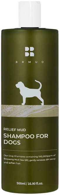 BRMUD 릴리프 머드 샴푸 포 도그스 애견샴푸, 1개, 500ml