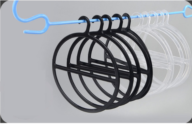 깔끔한 원형 옷장걸이 넥타이 머플러 스카프 후크고리 정리, 검정, 검정
