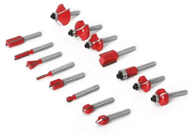 공구PXJ 15pc 목공용 샹크 트리머비트, 1세트