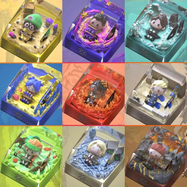 발로란트 피규어 키보드 키캡 귀여운 캐릭터 포인트 커스텀 사무실 데스크 테리어, Q