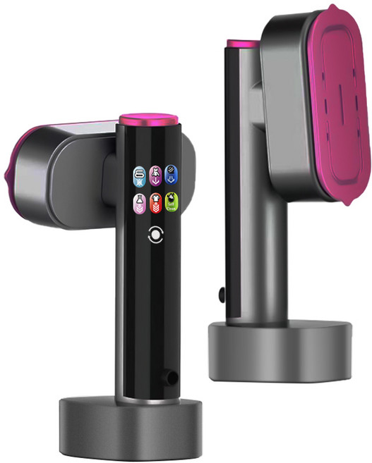 Voltmate 핸디형 스팀다리미 5가지 온도 조절 8S 빠른 스팀 디지털 표시창 2in1 가정용 여행용, 회색, 회색