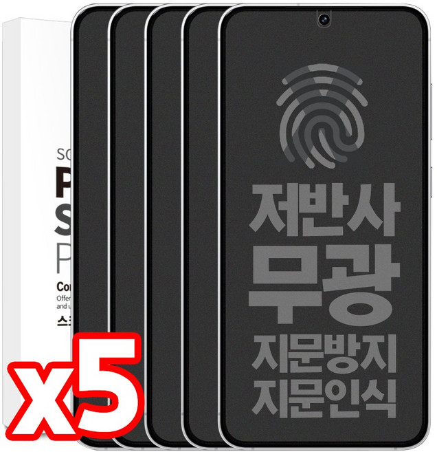 BULKON 3+2 갤럭시 A16 지문 방지 저반사 무광 매트 PET 평면 액정 보호 필름, 5개