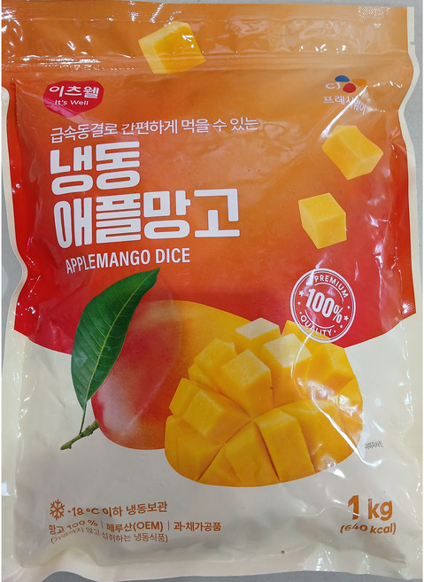냉동 애플망고다이스, 2개, 1kg