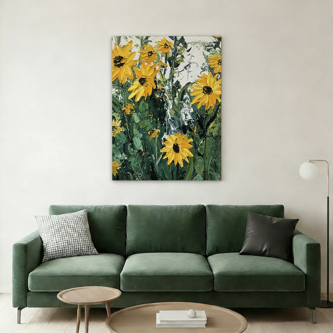 거실 그림 풍수 인테리어 액자, 해바라기