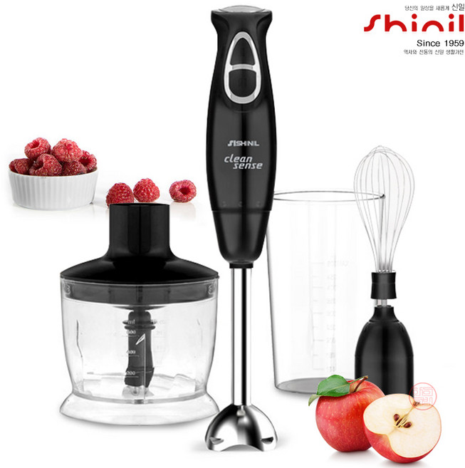 신일 핸드블랜더 3종세트 거품기 반죽기 분쇄기 믹서기 핸드블렌더 마늘다지기 다양한 용기 활용, 핸드블랜더SMXHB600S