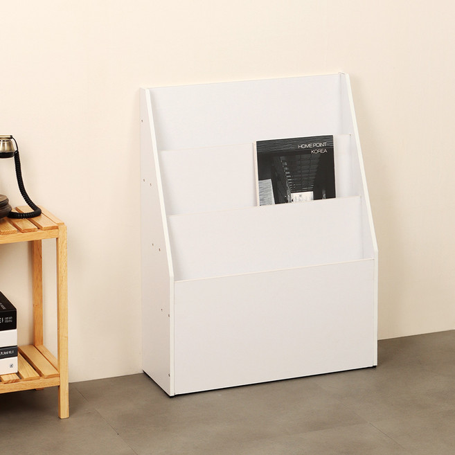 슬롭 3단 전면 잡지꽂이, 크림화이트