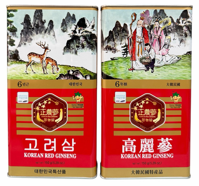 고려 홍삼 6년근 캔홍삼 150g 대편(6-10뿌리), 1개