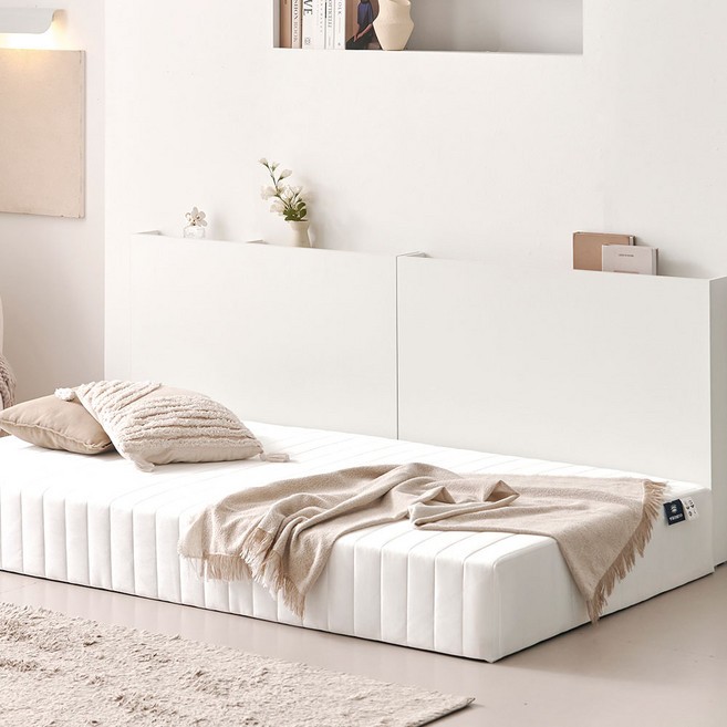 상일리베가구 하루옆 침대 사이드 선반 높은 틈새 수납장 1000, 화이트, 1개