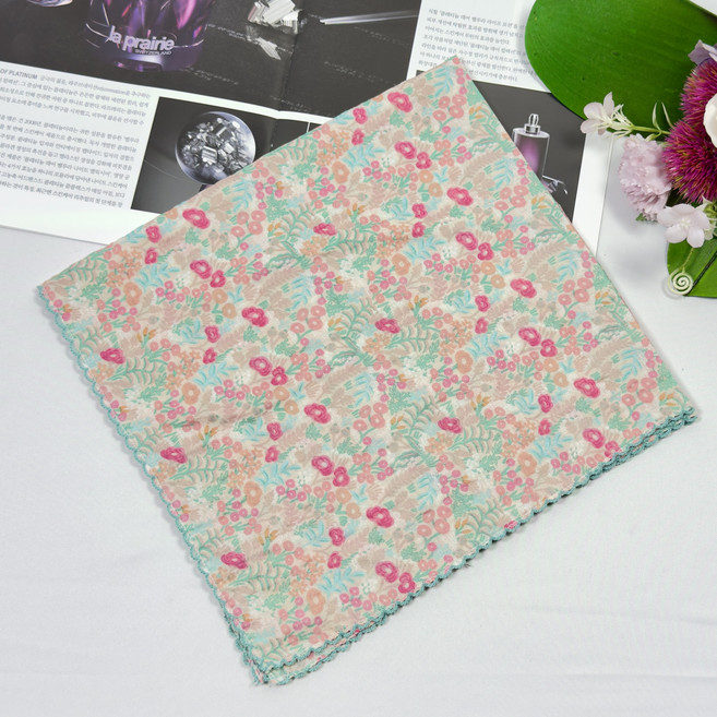 이든테라스 여성 손수건 쁘띠 스카프 순 면 80수 핀코트 엠보큐티 B