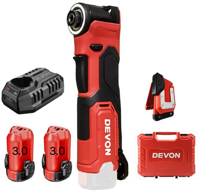 데본 5771 3.0듀얼 충전 코너 임팩 드라이버 배터리2개 12V DEVON 너구리해외쇼핑, 1개