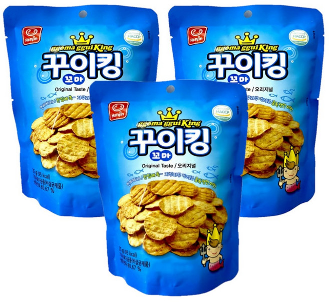 한진식품 꼬마 꾸이킹 오리지널 25g, 3개