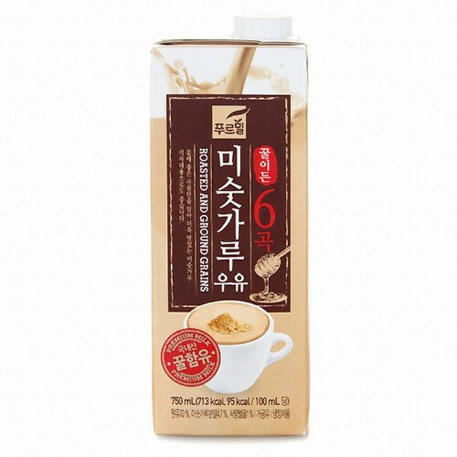 푸르밀 6곡 미숫가루우유, 750ml, 24개