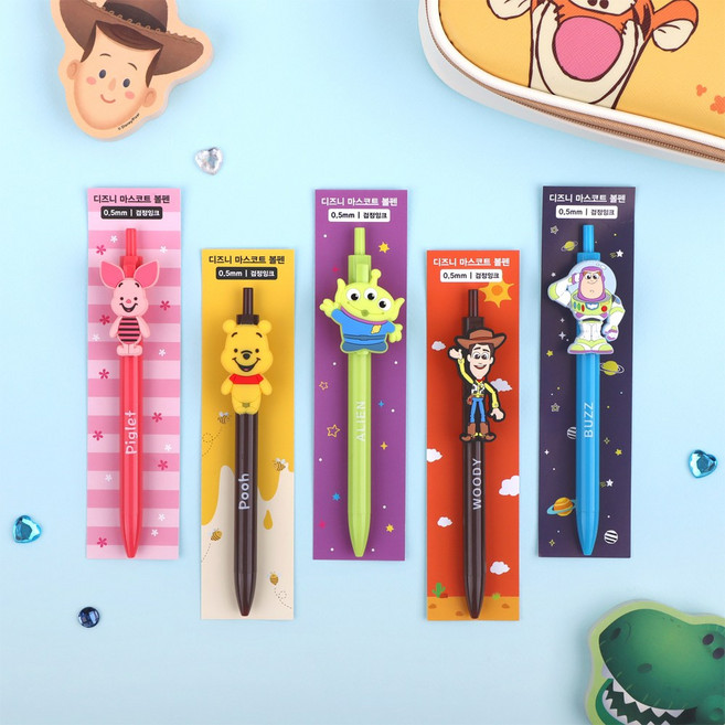 디즈니 캐릭터 마스코트 볼펜 (5 option), 1개, 알린