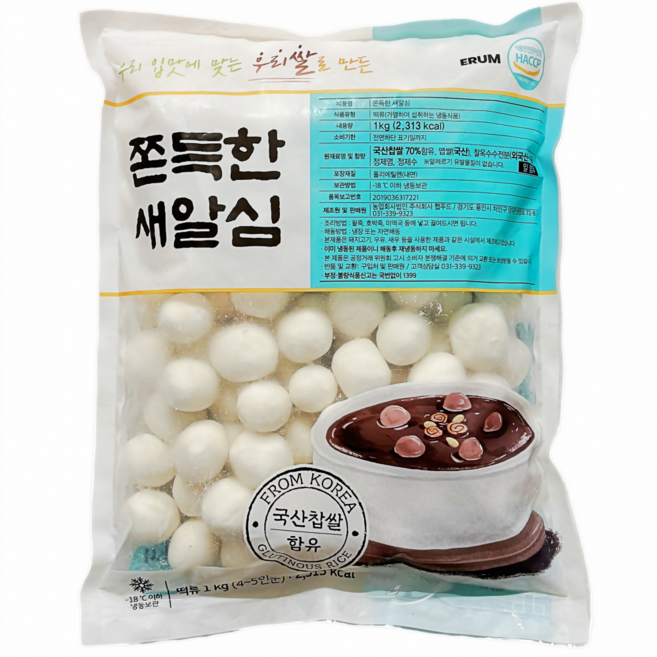 햅푸드 쫀득한 우리 찹쌀 새알심, 1개, 1kg