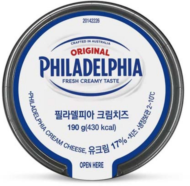 필라델피아 크림치즈 플레인, 190g, 3개