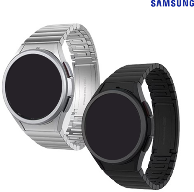 삼성정품 갤럭시 워치6 클래식 링크 브레이슬릿 스트랩 43mm 원터치 메탈 GP-TYR950HCA, 블랙(TYR950HCABK)