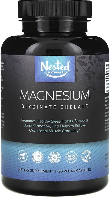 Nested Naturals 마그네슘 글리시네이트 킬레이트 베지캡슐 120정, 4개 - 쿠팡