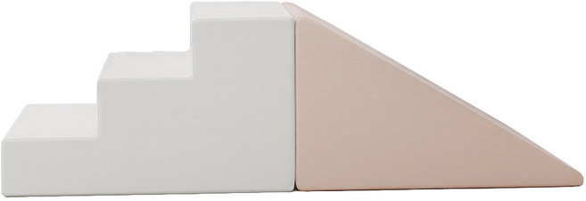 avec 아베크 아이플레이짐라이트 실내 향균 쿠션 유아 미끄럼틀 + 계단, 1세트, 크림밀크계단+소프트로즈미끄럼틀