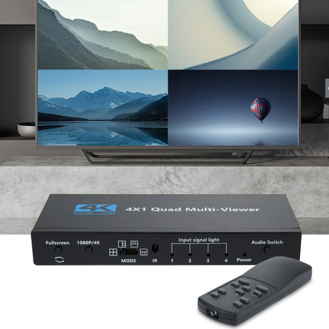 모니터화면 4분할기 HDMI 동시 영상출력 재생 멀티뷰어, 1개
