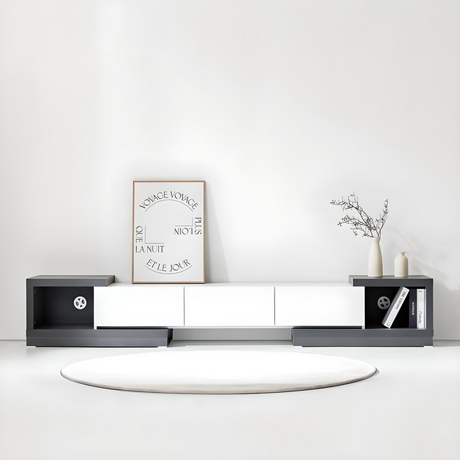 동서가구 확장형 거실장 방문설치, 그레이화이트