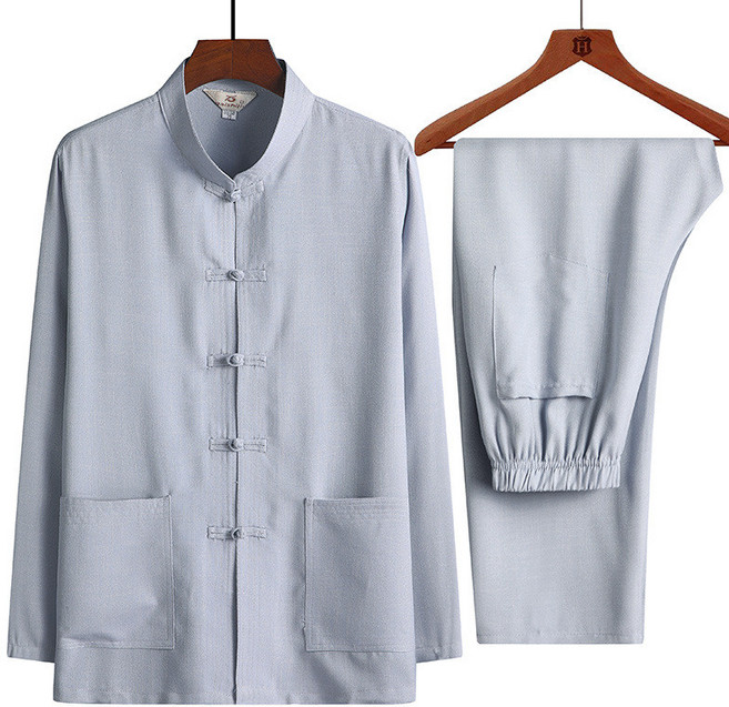 남성 면마 긴팔 상하의 투피스 세트 생활 개량 한복