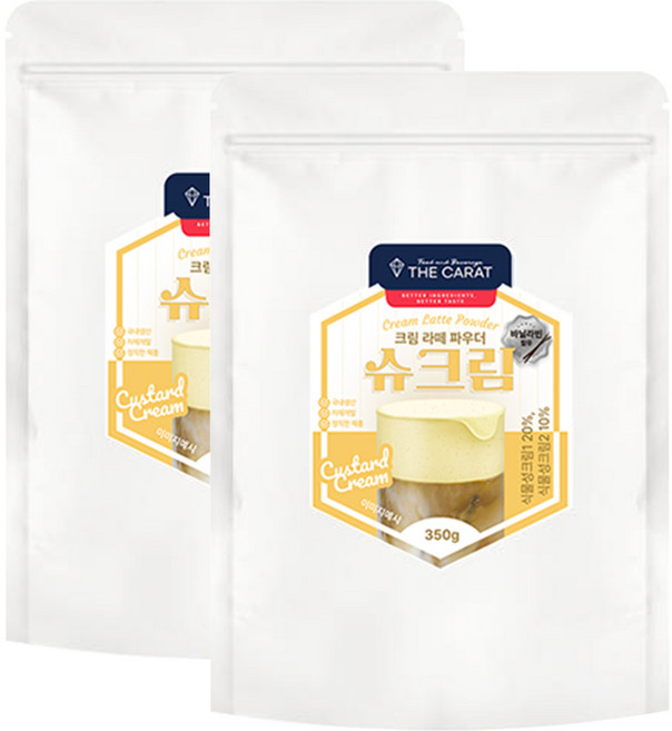 더캐럿 크림라떼 파우더 바닐라 슈크림, 350g, 2개, 1개입