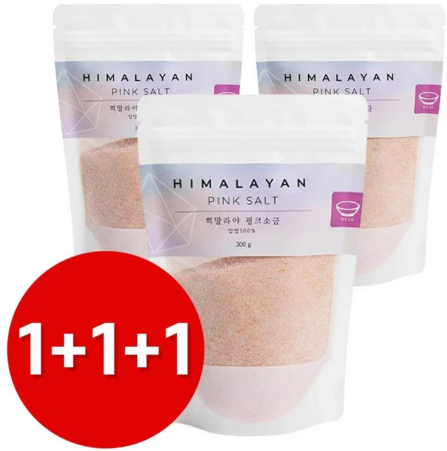 정성깃든 히말라야 핑크 솔트 가는입자 소금 천연 암염 리필용 300g 3개 - 쿠팡