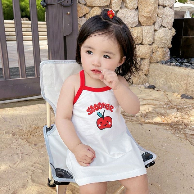 萱寶媽咪baby童裝館 女童韓版冰絲 夏季背心洋裝 露背連衣裙 童裝 粉色系可愛風