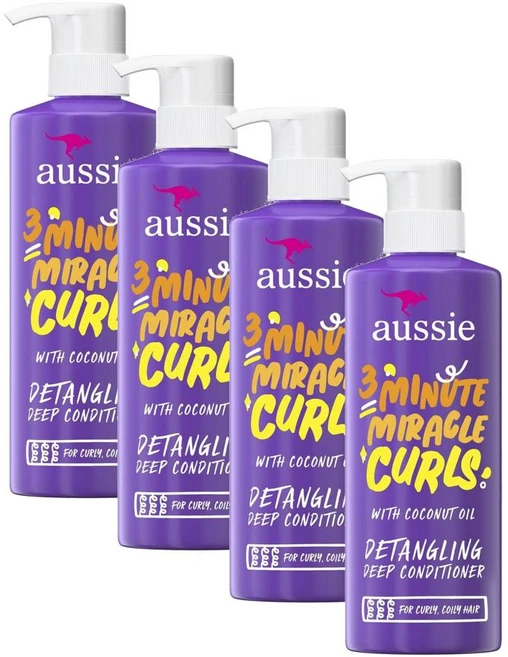 오지 3분 미라클 컬 컨디셔너 Aussie 3 Minute Miracle Curls Conditioner, 4개, 473ml - 쿠팡