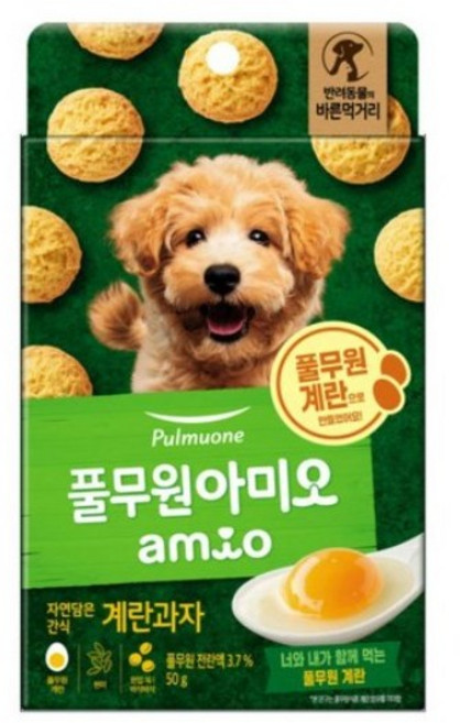 풀무원 [풀무원 아미오] [반려견] 자연담은간식 두부과자 50g 건조간식/육포, 계란, 1개