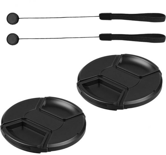 QQM 2개 세트 67mm 전면 렌즈 캡 커버 캐논 EFS 18135mm RF 24105mm FE 85mm 시그마 16mm 및 기타 필터 나사 렌즈에 적합