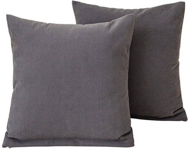 소하임 코듀로이 소파쿠션 솜+커버 2개 세트, 그레이