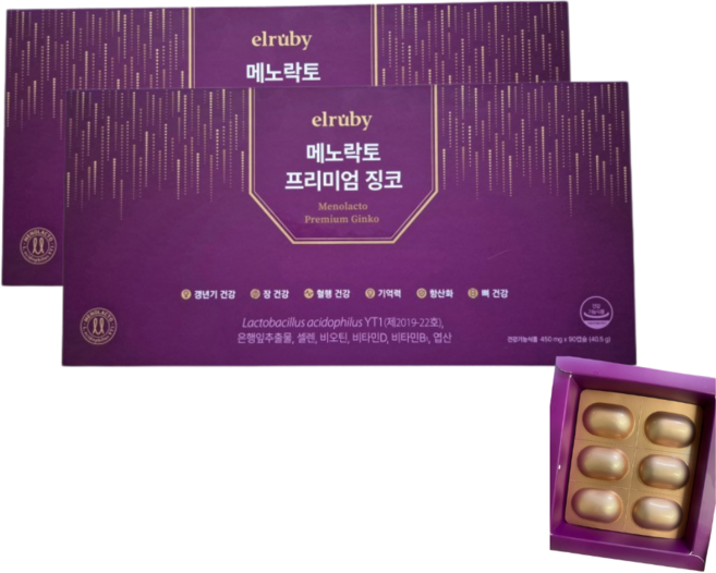 리뉴얼 메노락토 프리미엄 징코 갱년기유산균 YT1 6개월분, 2박스, 90정