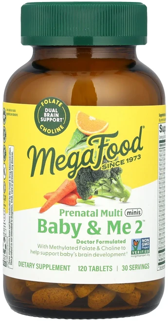 MegaFood Baby & Me 2™ 프리네이틀 멀티 미니 120정, MegaFoodBabyMe2프리네이틀멀티미니120정, 1개 - 쿠팡