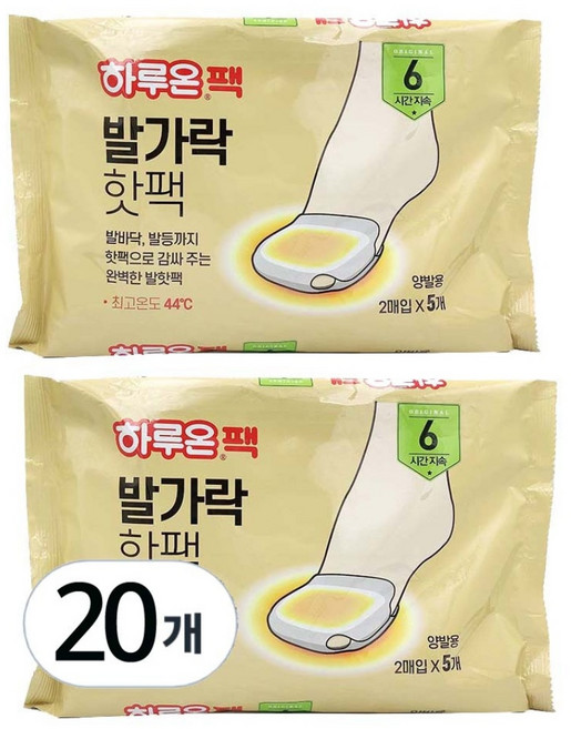 국산 하루온팩 발난로 발가락 핫팩, 2개