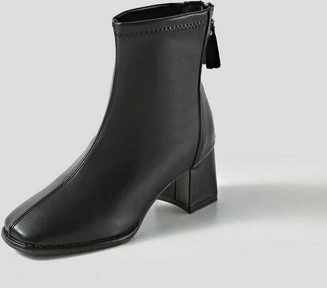 렌느 스퀘어 통굽 앵클부츠(6cm)