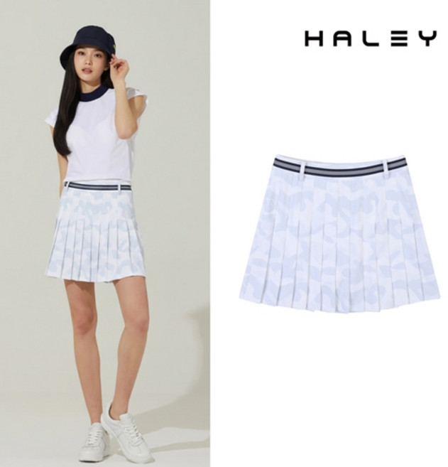 헤일리골프 여성 카모 프린트 플리츠 큐롯 스커트 HSAWK1011