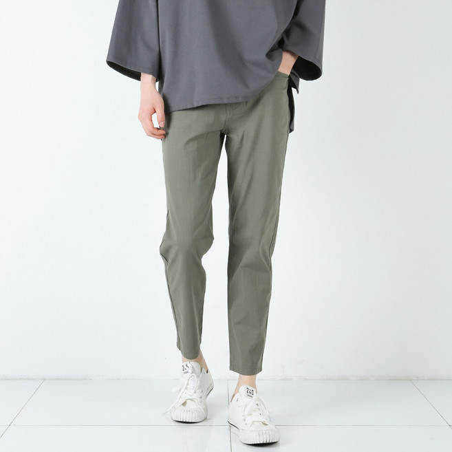 [데님공방] 4컬러 여름 인밴딩 린넨팬츠 테이퍼드핏 스판팬츠 시원한 한여름 면바지