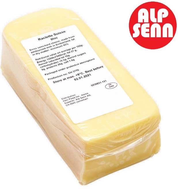 알프센 스위스 라클렛 치즈 블럭 (비정량), 530g, 1개
