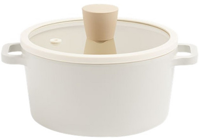 트루쿡 IH 인덕션 양수냄비, 16cm, 베이지, 1개