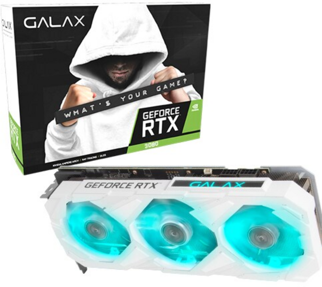 3팬 화이트 갤럭시 GALAX 지포스 RTX 3080 EX Gamer WHITE OC D6X 10GB 화이트 테스트 후 출고
