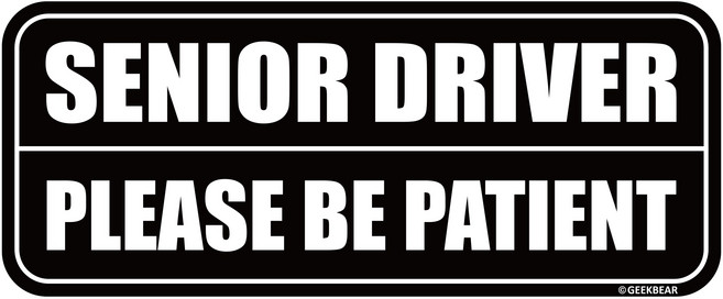 긱베어 시니어 드라이버 차량용 자석 마그넷 Senior driver 어르신 운전중 실버 운전자 자동차, 블랙, 1개