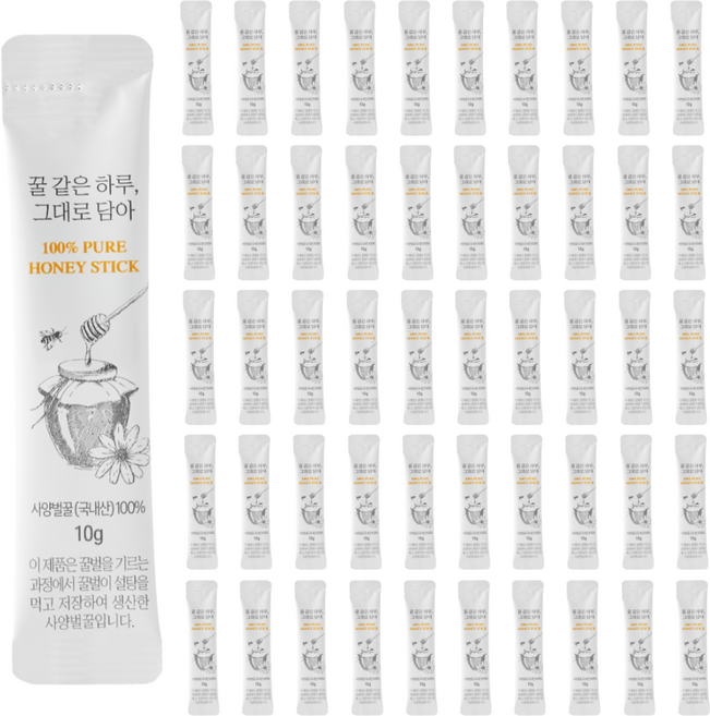꿀같은하루 그대로담아 사양벌꿀 국내산 꿀스틱, 50개, 10g