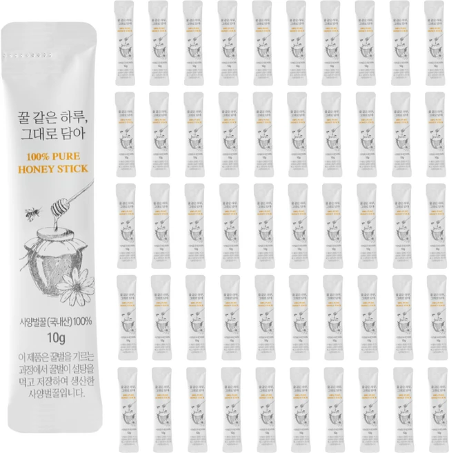 꿀같은하루 그대로담아 사양벌꿀 국내산 꿀스틱, 50개, 10g - 쿠팡