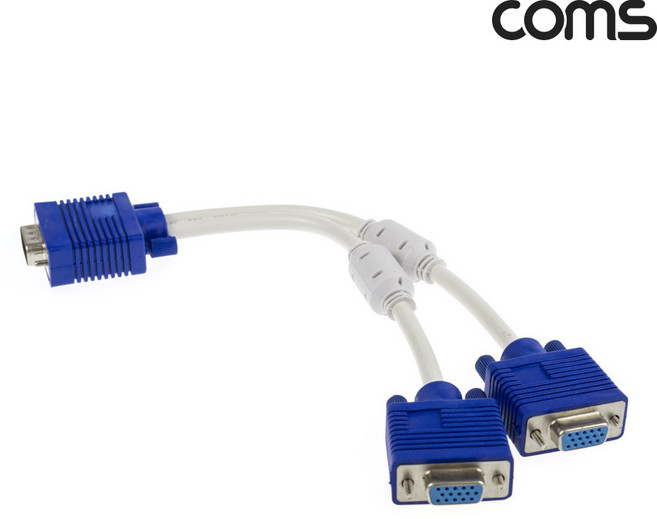 BB983 Coms RGB VGA 15핀 모니터 케이블 20cm Y형 동시 2분배, 롸잇나우 쿠팡 본상품선택, 1개