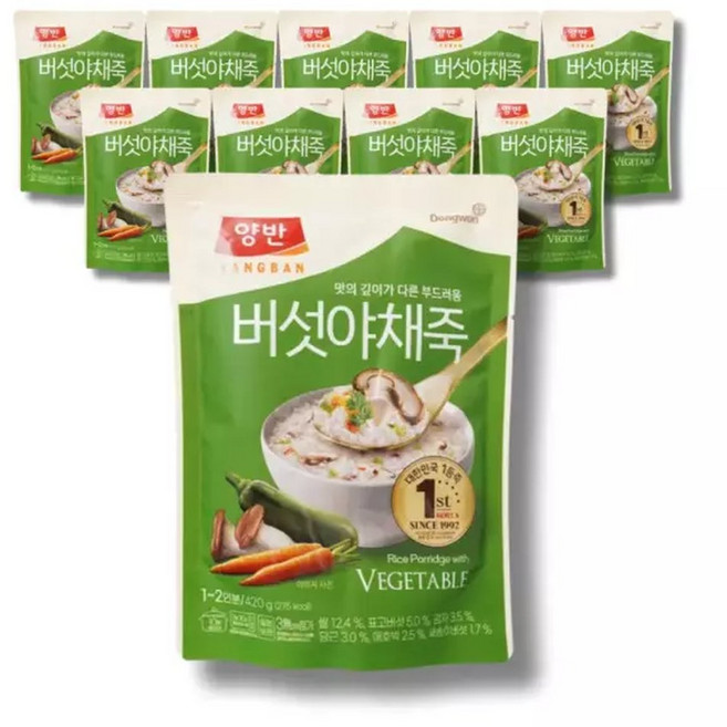 동원 양반 버섯 야채죽 420g 10개
