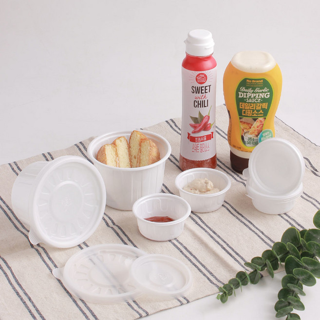 소스용기 일회용 국용기 밥 포장, 01 소스용기세트 70ml, 1세트, 20개