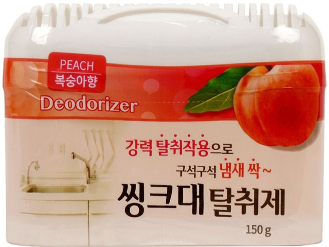 해피룸 싱크대 탈취제 복숭아, 150g, 3개